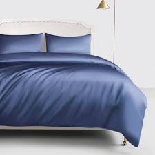 Dark Blue Silk Duvet Cover