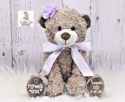 Flower Girl Teddy Bear Stuffed Animal Flower Girl Proposal Will You Be My Flower Girl Teddy Bear Stuffed Animal Flower Girl Personalized Gift Teddy Bear Girl