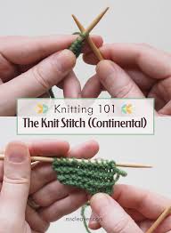 Maybe you would like to learn more about one of these? Knitting 101 Part 2 The Knit Stitch Continental Style Ms Cleaver Creations For A Handmade Life
