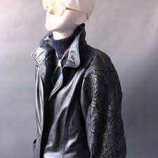 1970s 80s Basile Black Leather Jacket Luciano Soprani Italy S 4 6 8 Punk Biker Basile Biker Casual Leather Jacket Black Leather Jacket Black Biker Jacket