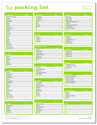Trip Packing List Excel Template Pdf Print Packing List For Travel Travel Packing Packing List For Vacation