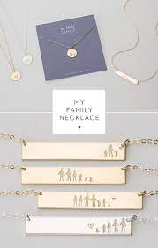 Personalized Stick Family Bar Necklace Gift For Moms Customized Hand Stamped Ln155 32 Diy Gifts For Mom Family Necklace Mom Birthday Gift