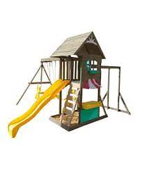 The modern outdoor playhouse is a ton of fun, allowing kids to explore a whole new world without leaving the backyard. Kidkraft Wooden Brook Ridge Play Set Multicolour Online Uae Buy Outdoor Play Equipment For 3 10years At Firstcry Ae 681adae7243e7