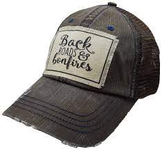 Back Roads Bonfires Distressed Trucker Cap Trucker Cap Etsy In 2021 Womens Hats Baseball Leather Cowboy Hats Womens Baseball Cap