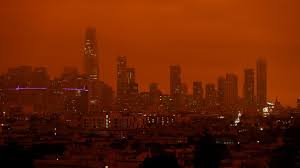 It comes after a large part of western states baked over the weekend in. California Wildfires Smoke Turns Skies Orange Bbc News