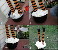 Vintage witchcraft cauldron and feet boots cartoon vector set. Halloween Decoration Crashing Witch Hoosier Homemade