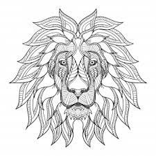 Funny and smiling faced lion coloring pages for preschool kids. Lions Coloring Pages For Adults
