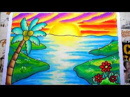 Bagi kamu yang memiliki adik dan ingin mengenalkannya pada kegiatan menggambar dan mewarnai, bisa memberikan sketsa gambar hewan kosong yang sederhana. Cara Menggambar Dan Mewarnai Pemandangan Sunset Dan Pantai Drawing Sunset Scenery Gradasi Crayon Youtube Cara Menggambar Gambar Kartun Drawing
