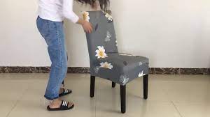 An average dining room chair cover measures 16 x 18, so you should be able to make two chair covers out of ¾ yard of 54 wide fabric. Diy Chair Covers No Sew Universal Fit How To Chair Reupholstery Diy Dining Office Banquet Youtube