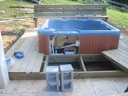 Landscaping is sorely needed here. How To Install A Hot Tub On A Deck How Tos Diy