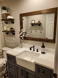 Pin By Katie Kowalski On Country Home In 2020 Restroom Decor Farmhouse Bathroom Decor Small Bathroom Decor