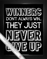 Inspirational Winners Never Give Up 8x10 Sport Poster Print Wrestling Quotes Gymnastics Quotes Never Give Up Quotes