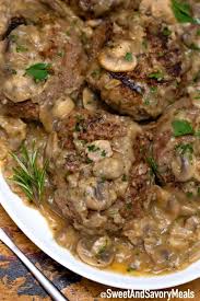 This recipe is the very typical hamburger that everyone thinks of, beef and pork with ketchup sauce. Hamburger Steak With Mushroom Gravy Sweet And Savory Meals