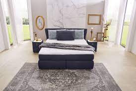 Sonja bett is on facebook. Boxspringbett 180 X 200 Cm Sonja H3 Angebot 19 Reduziert Dunkelblau Hellblau Mega Mobel