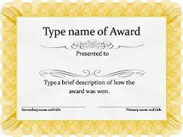 Gold Award Certificate Template Certificates Of Achievement Blank Certificate Template Blank Certificate Awards Certificates Template