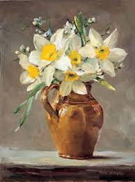 Bouquet Full Of Flower Basket Ann Cotterill Narcissus Flower Painting Flower Art Floral Painting