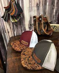 Hand Tooled Leather Cap Brim Truth Saddlery Patch Caps Snap Back One Size Fi Leather Cap Hand Tooled Leather Leather Hats