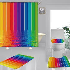 Butterfly blessings 4pc bath accessory set walmart. 4pcs Bathroom Set Watermark Rainbow Bath Shower Curtain Toilet Cover Mat Pedestal Rug Mat Bath Mat C Bathroom Shower Curtains Bathroom Sets Toilet Covers