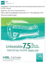 This is an indicative calculation exclusive of insurance amount, final installment amount may differ. Was Hbl S 7 5 Carloan A Marketing Tactic
