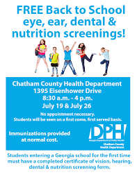 Officials suggested scheduling an appointment with duke or unc health. Free Eye Ear Dental Nutrition Screening In Chatham Co Georgia Coastal Health District Georgia Coastal Health District