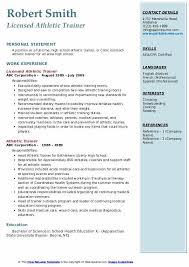 athletic trainer resume samples