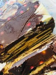 Puderzucker mit zitronensaft verrühren und über die kekse streichen. Schokoladen Butterkeks Kuchen Hinter Dem Regenbogen