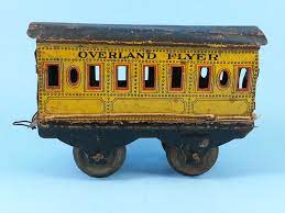 Antique Vintage Tin Toy Train Car 0 Gauge Overland Flyer Toy Train Tin Toys Train Car