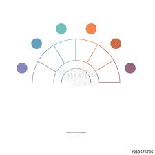 colourful pie chart semicircle infographic template with