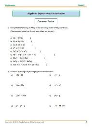 Grade 9 Mathematics Algebra Factorisation Maths Algebra Formulas Mathematics Math Expressions