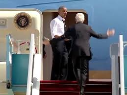 President Barack Obama yelled at former President Bill Clinton to board Air Force 