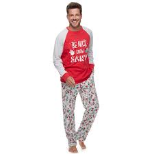 What makes christmas pajamas so fun is the fact that it's the one time of year when wearing matching clothes with your partner, family, friends, and even pets but these flannel men's christmas pajamas from alexander del rossa offer a more understated holiday look. Men S Christmas Sleepwear Shop For Festive Clothing For The Family Kohl S