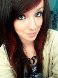 Black And Red Highlights With Brown Hair Black Hair With Red Highlights Underneath Red Brown Hair Long Hair Styles Peekaboo Hair