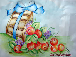Pencil drawing on paper one of a kind artwork size: Cherry Basket Mypencilwork
