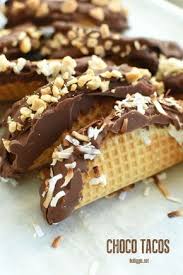Homemade Mini Choco Tacos Recipe Desserts Homemade Waffles Fun Desserts