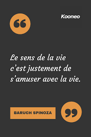 Le Sens De La Vie C Est Justement De S Amuser Avec La Vie Baruch Spinoza Motivation Citations Ecommerce Kooneo Citation Citation Pensee Citation Humour