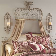 Gold Scroll Bed Crown With Tiebacks Bed Crown Bed Crown Canopy Rose Gold Room Decor