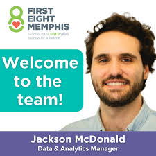 F8M would like to welcome Jackson McDonald as our Data & Analytics Manager!  Jackson has been dedicated to education since moving to Memphis in 2018  through Education Pioneers and joining Seeding Success.