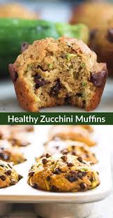 Healthy Zucchini Muffins With Chocolate Chips Zucchini Recipes Dessert Zucchini Muffins Healthy Healthy Muffins