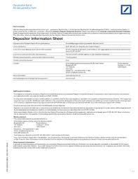 Hours guide deutsche bank texas. Fillable Online Depositor Information Sheet Deutsche Bank Ag Home Fax Email Print Pdffiller