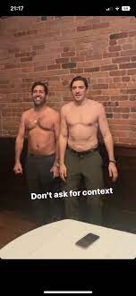 The long awaited question: who looks better without a shirt off, Shulz or  Dov? Picture provided by Chifftie : r/Flagrant2