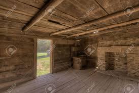 The rustic appeal of log cabins often leads homeowner s to veer towards the same style of interior, but there are certainly no hard rules. Interior Of An Old Log Cabin Stock Photo Picture And Royalty Free Image Image 11106029