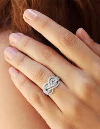 Gold Wedding Band Double Infinity Knot Ring 0 75 Ct Diamond Ring Infinity Ring Wome Unique Diamond Rings Unique Diamond Engagement Rings Infinity Knot Ring