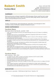 Furniture Mover Resume Samples Qwikresume