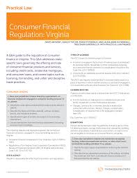 Https Www Consumerfinancialserviceslawmonitor Com Wp Content Uploads Sites 501 2016 05 Consumer Financial Regulation Virginia W 002 2382 Pdf