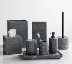 White rubber coated tank tray options. Black Handcrafted Marble Bathroom Accessories Pottery Barn