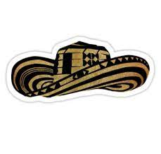 Colombian Sombrero Vueltiao In Gold Leaf And Black Ink Sticker By Diego T Fond D Ecran Telephone Stikers