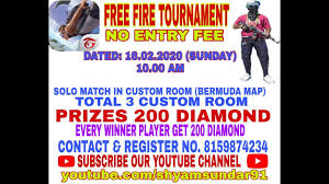 Under the tournament calendar tab, you can find the list of upcoming garena free fire tournaments. Free Fire Tournament No Entry Fee Youtube