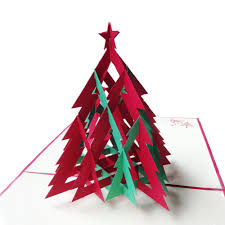 Here's a simple origami christmas star tutorial for the whole family that you can whip up using paper scraps or last year's christmas gift wrap. 3d Red Green Christmas Tree Handmade Creative Kirigami Origami Pop Up Christmas Card Free Shipping Set Of 10 Card Book Card Blockcard Ring Aliexpress