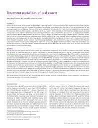 Brush and floss your teeth every day and see your dentist or periodontist at least twice a year, or as recommended. Pdf Treatment Modalities Of Oral Cancer