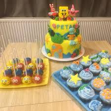 Spongebob Sweet Table Spongebob Cake Popcakes Muffins Cake Sweet Table Desserts